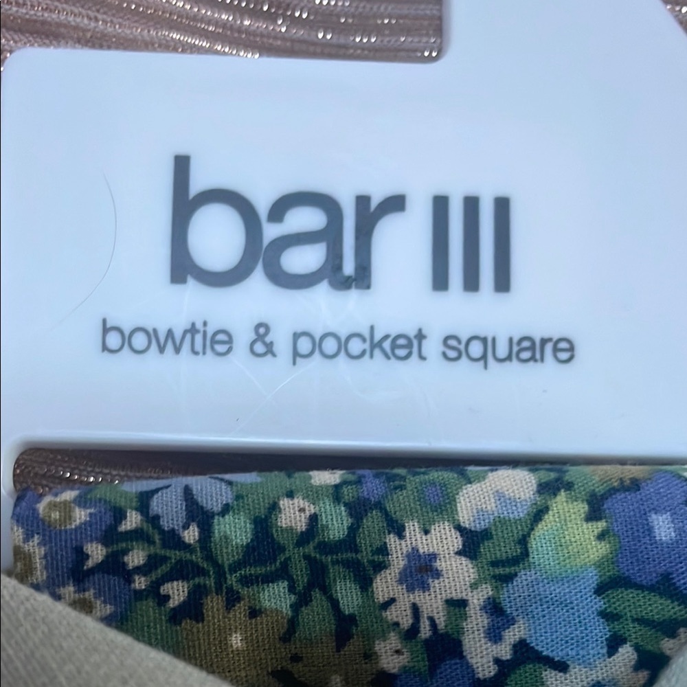 Bar III Floral Bow Tie and Pocket Square Set - Green and Blue - Picture 5 of 5